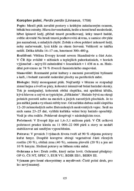 Zoologie lesnická – Obratlovci – textová část
