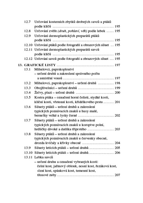 Zoologie lesnická - Obratlovci - praktická část