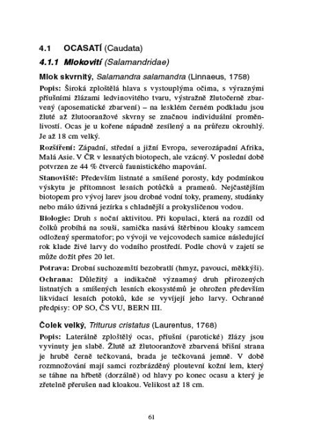 Zoologie lesnická – Obratlovci – textová část