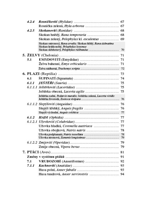 Zoologie lesnická – Obratlovci – textová část