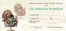 Pozvánka – Lov krocana divokého – ilustrace (beze jména)
