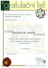 Gratulační list — Svatba