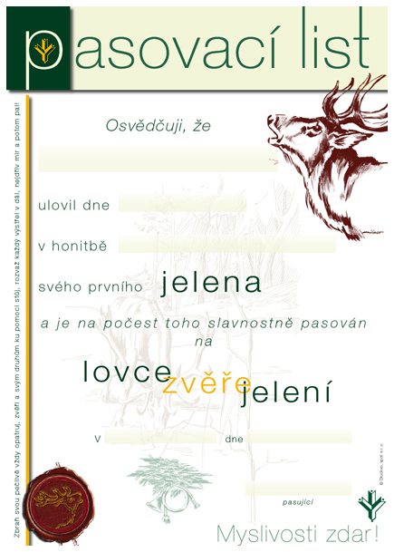 Pasovací list – Jelen