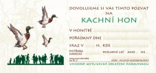 Pozvánka – Kachní hon – ilustrace (beze jména)