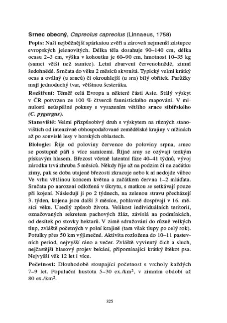 Zoologie lesnická – Obratlovci – textová část