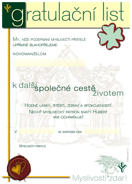 Gratulační list — Svatba