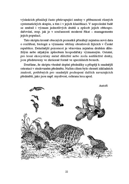 Zoologie lesnická – Obratlovci – textová část