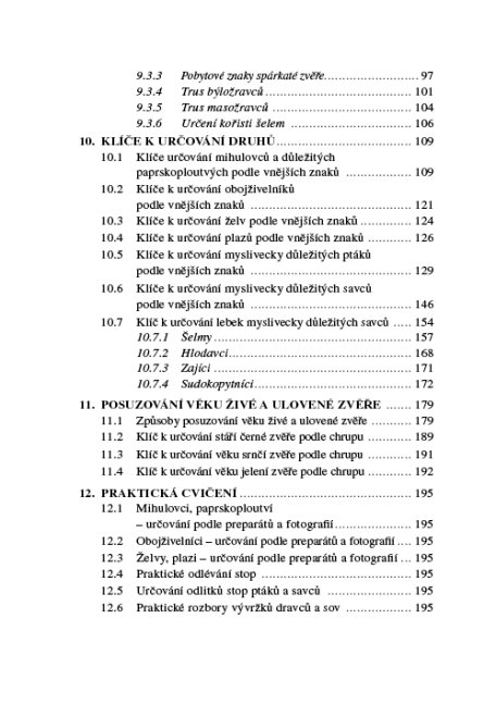 Zoologie lesnická - Obratlovci - praktická část