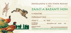 Pozvánka – Zaječí a bažantí hon – ilustrace (beze jména)