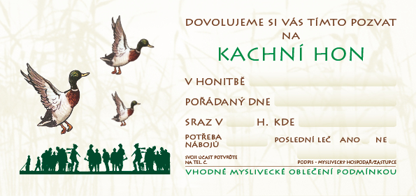 Pozvánka – Kachní hon – ilustrace (beze jména)