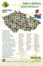 Názorný výukový panel – Orientační mapa zvěře a zvířat ČR