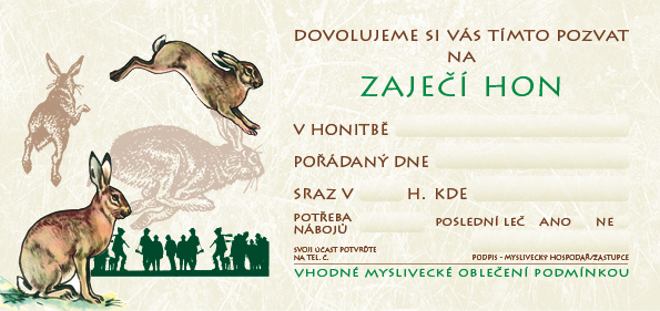 Pozvánka – Zaječí hon – ilustrace (beze jména)